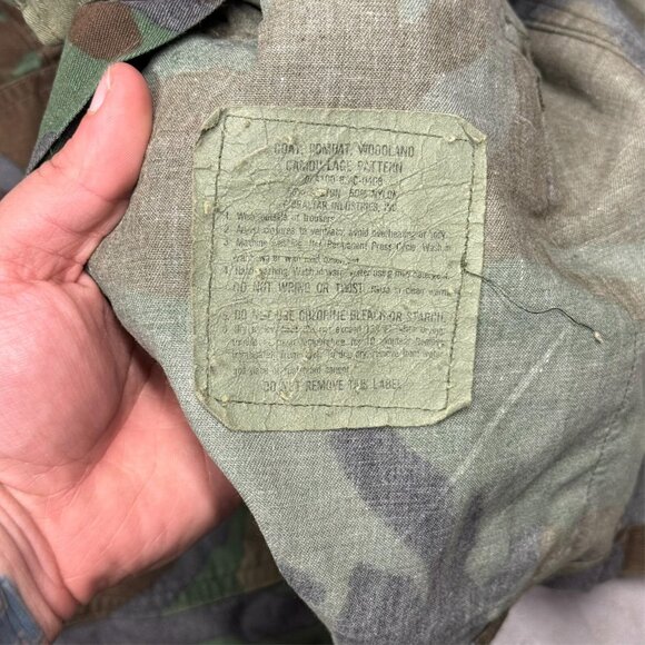 Vintage 1980s US Marines Woodlands Camo Combat BDU Coat Shirt Medium - Picture 4 of 4